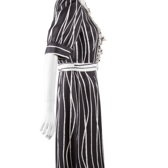 Tory Burch Black and Cream Striped Dress - Phoenix Style - Picture 3 of 9